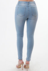 My booty Look Good Vince Blue Premium Light Denim Skinny Knee Cut Jeans