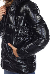 Warm Me Up Metallic Puffer Coat With Hoodie