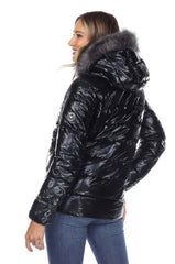 Warm Me Up Metallic Puffer Coat With Hoodie